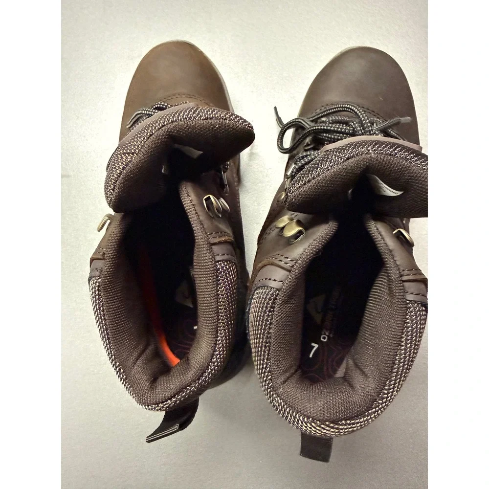 Ozark Trail Mens Waterproof‎ Hiking Boots Brown Leather Upper MNOT43EZ001 Size 7